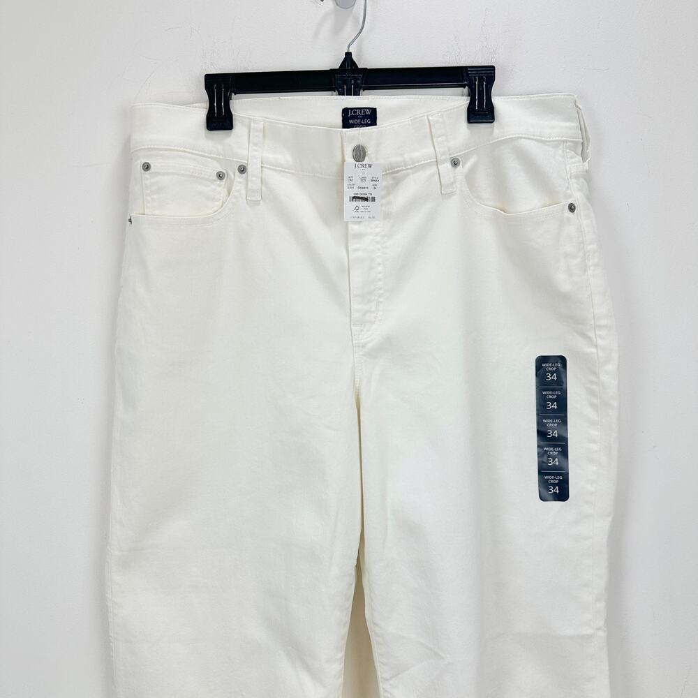 J.Crew Wide Leg Cropped Jean All Day Stretch White Stretch Denim US 34 NWT - Picture 11 of 11